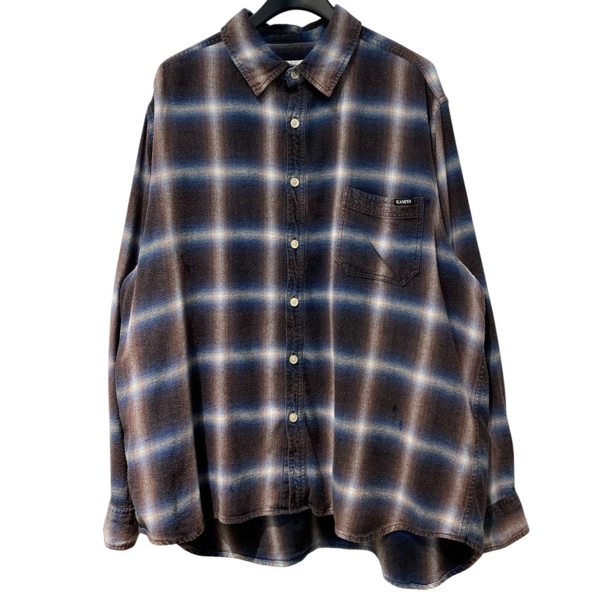 KAMIYA(カミヤ) 25SSBleached Check ShirtブリーチVintage加工Ombre