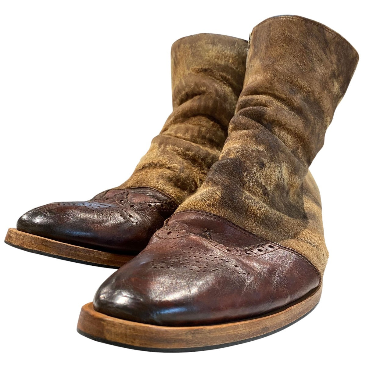MIHARA YASUHIRO(ミハラヤスヒロ) Side Zip Boots炙り出し加工サイド