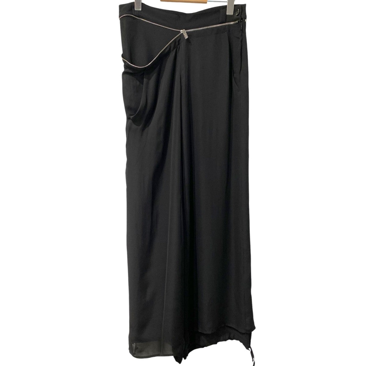 Pantalone Trousers ZIP裾ドローコードシルクワイドパンタロンパンツ