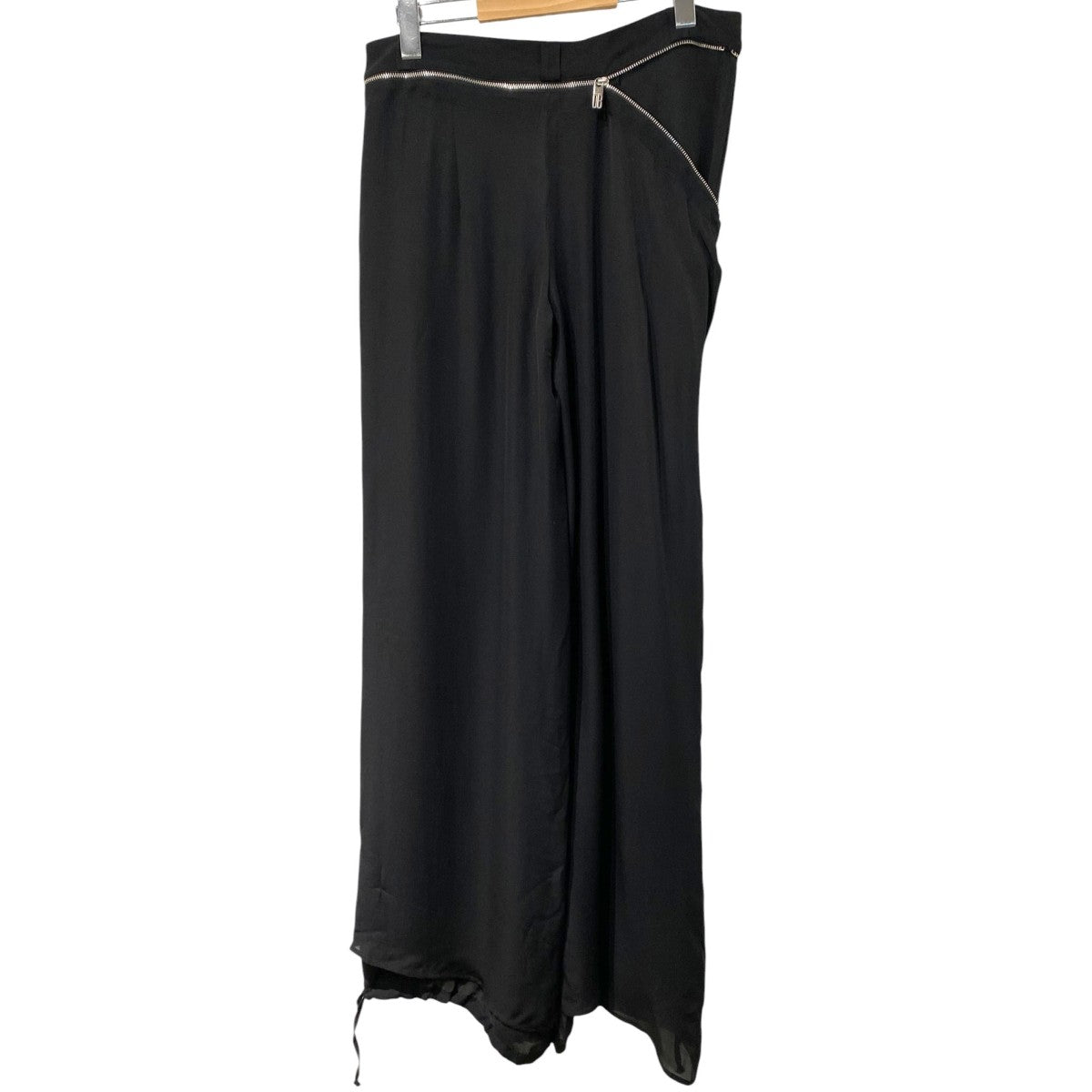 Pantalone Trousers ZIP裾ドローコードシルクワイドパンタロンパンツ