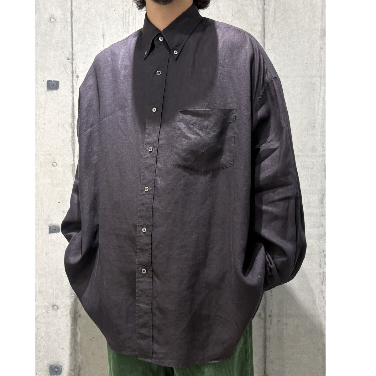 21SSLinen Oversized B.D Shirtリネンオーバーサイズボタンダウンシャツ