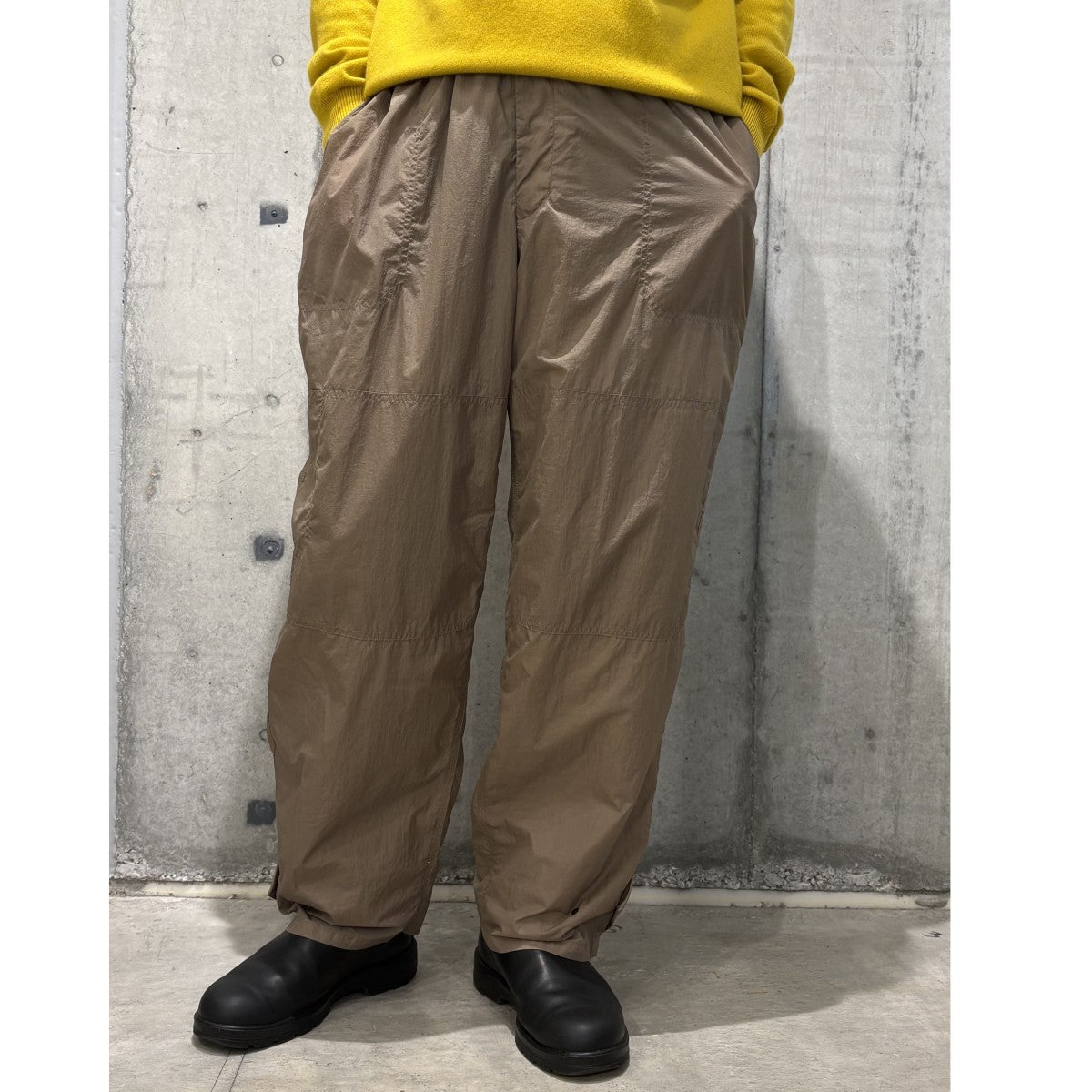 21SSNYLON WORK PANTSナイロンパンチ加工ワークワイドパンツ