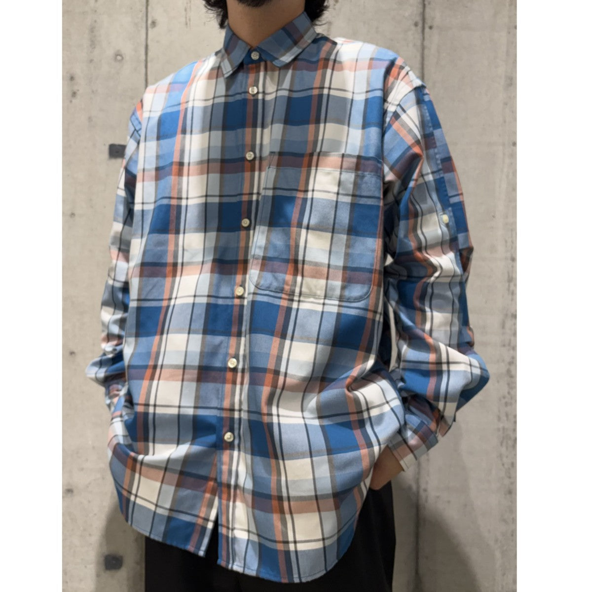 22SSTech Work Shirts Flannel Plaidsオーバーサイズテックワークチェックシャツ
