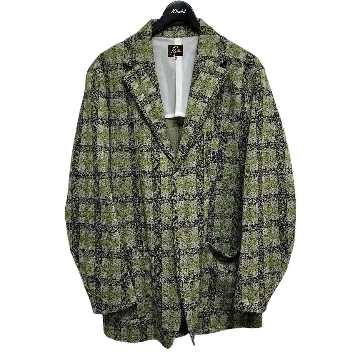 Needles(ニードルス) 2022SS 2B Jacket Poly Jq ジャガード総柄2Bジャケット KP210 Plaid（グリーン系）  サイズ M｜【公式】カインドオルオンライン ブランド古着・中古通販【kindal】