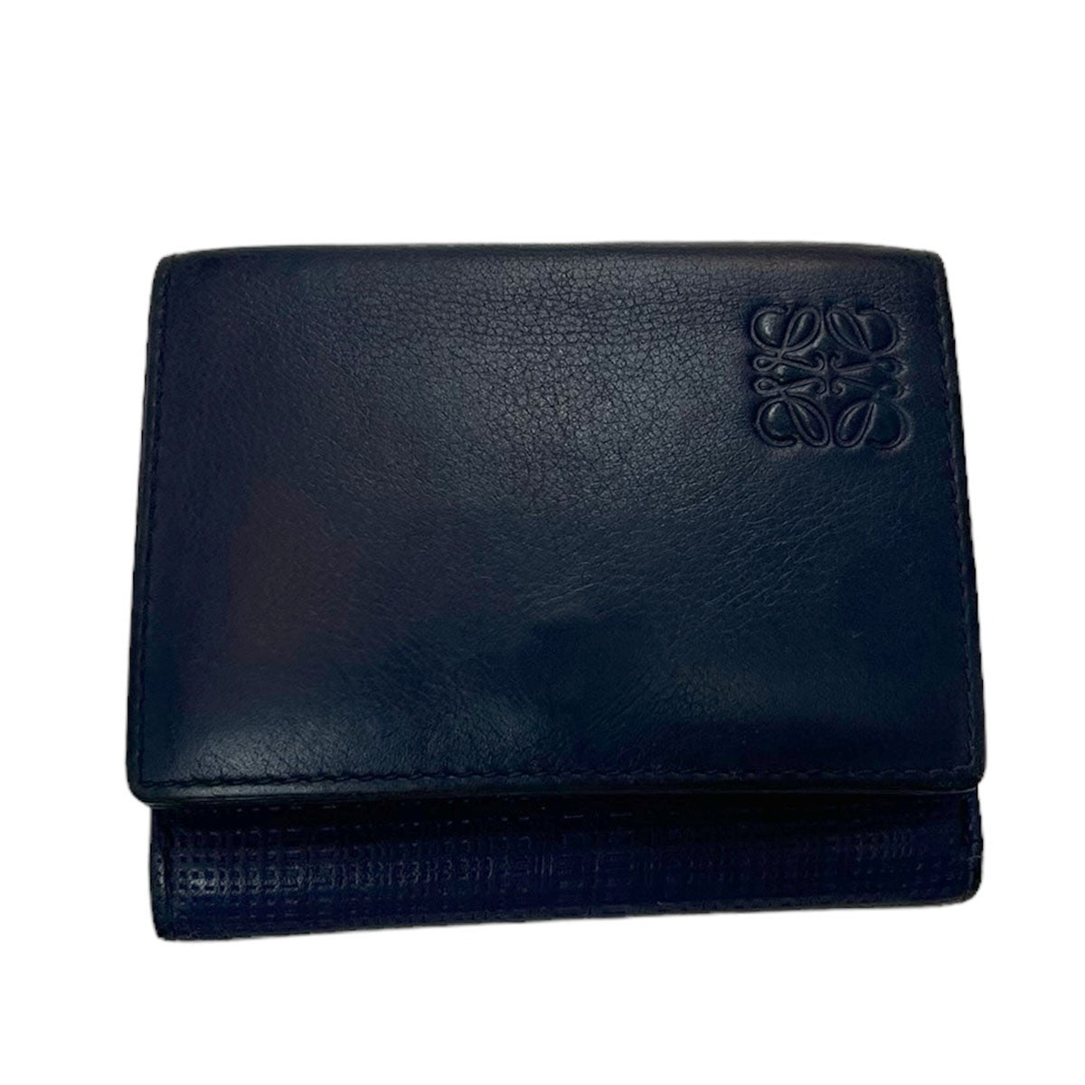 LOEWE(ロエベ) TRIFOLD WALLET レザーミニウォレット ネイビー サイズ ...