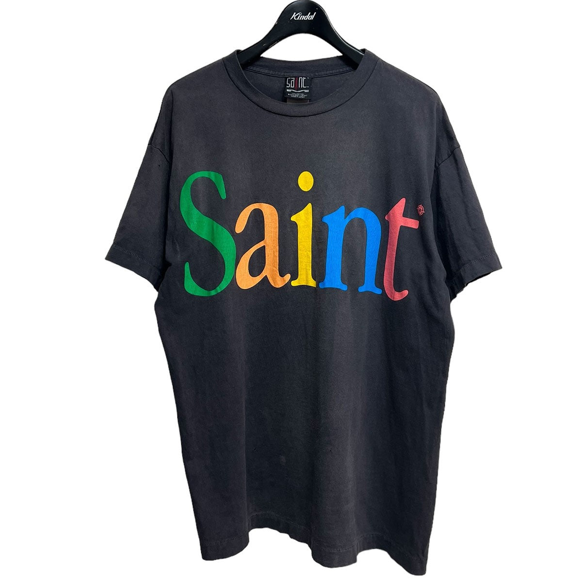 SAINT MICHAEL(セントマイケル) 24SSColoful Saint SS Teeエイジング加工カラフルロゴプリントTシャツSM-YS8-0000-001  SM-YS8-0000-001 ブラック サイズ L｜【公式】カインドオルオンライン ブランド古着・中古通販【kindal】