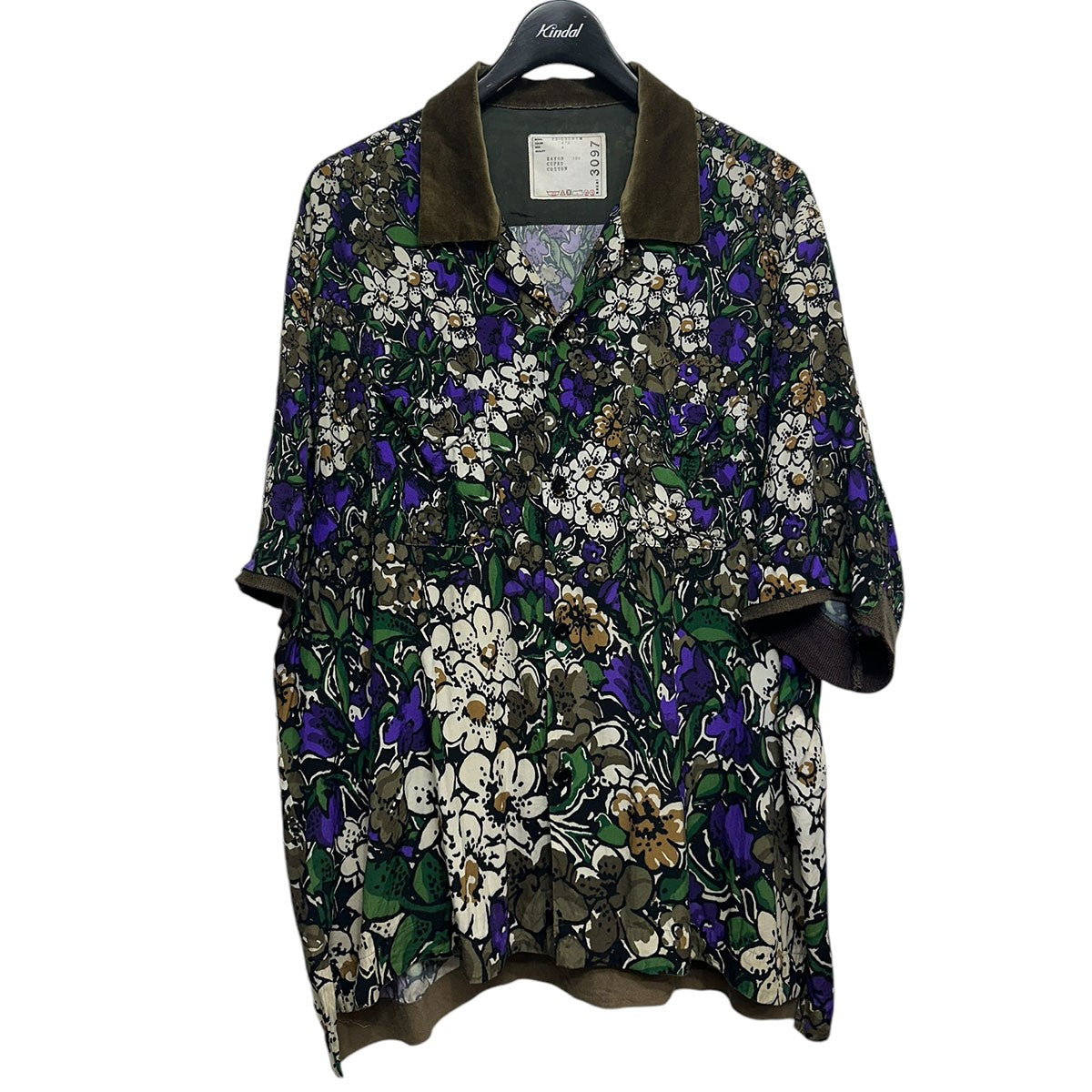 sacai(サカイ) 23SSFloral Print Shirtフローラルプリント半袖シャツ23-03097 23-03097 グリーン系 サイズ  4｜【公式】カインドオルオンライン ブランド古着・中古通販【kindal】