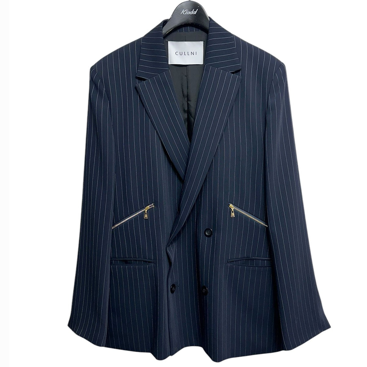 CULLNI(クルニ) 24AWStripe Double Satin Zip Pocket Tailored Jacket 
