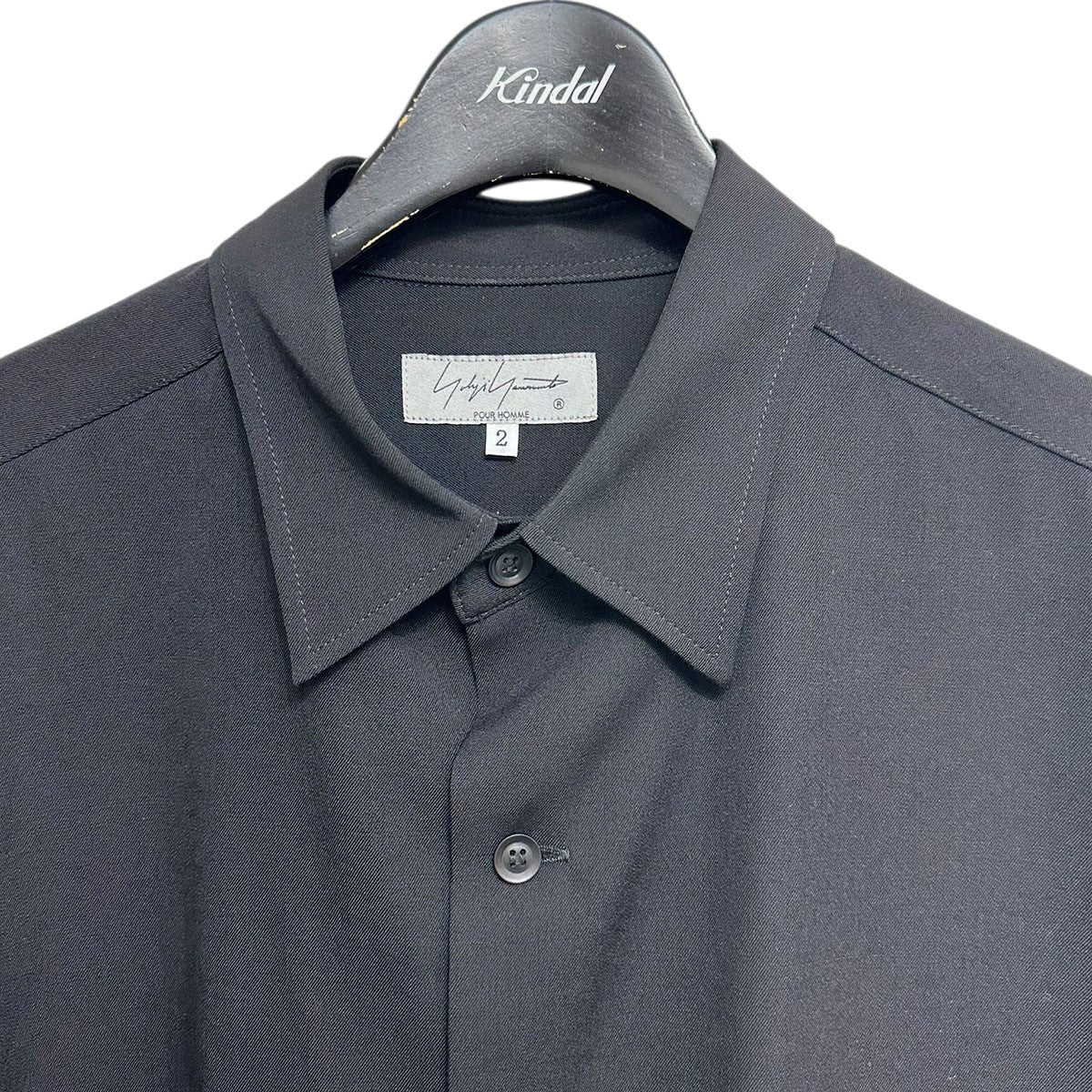 Yohji Yamamoto pour homme 25SSWOOL GABARDINE BASIC BIG BLOUSEウールギャバジンベーシックビックブラウスHP-B08-100-2 古着・中古-3枚目のアイテム画像