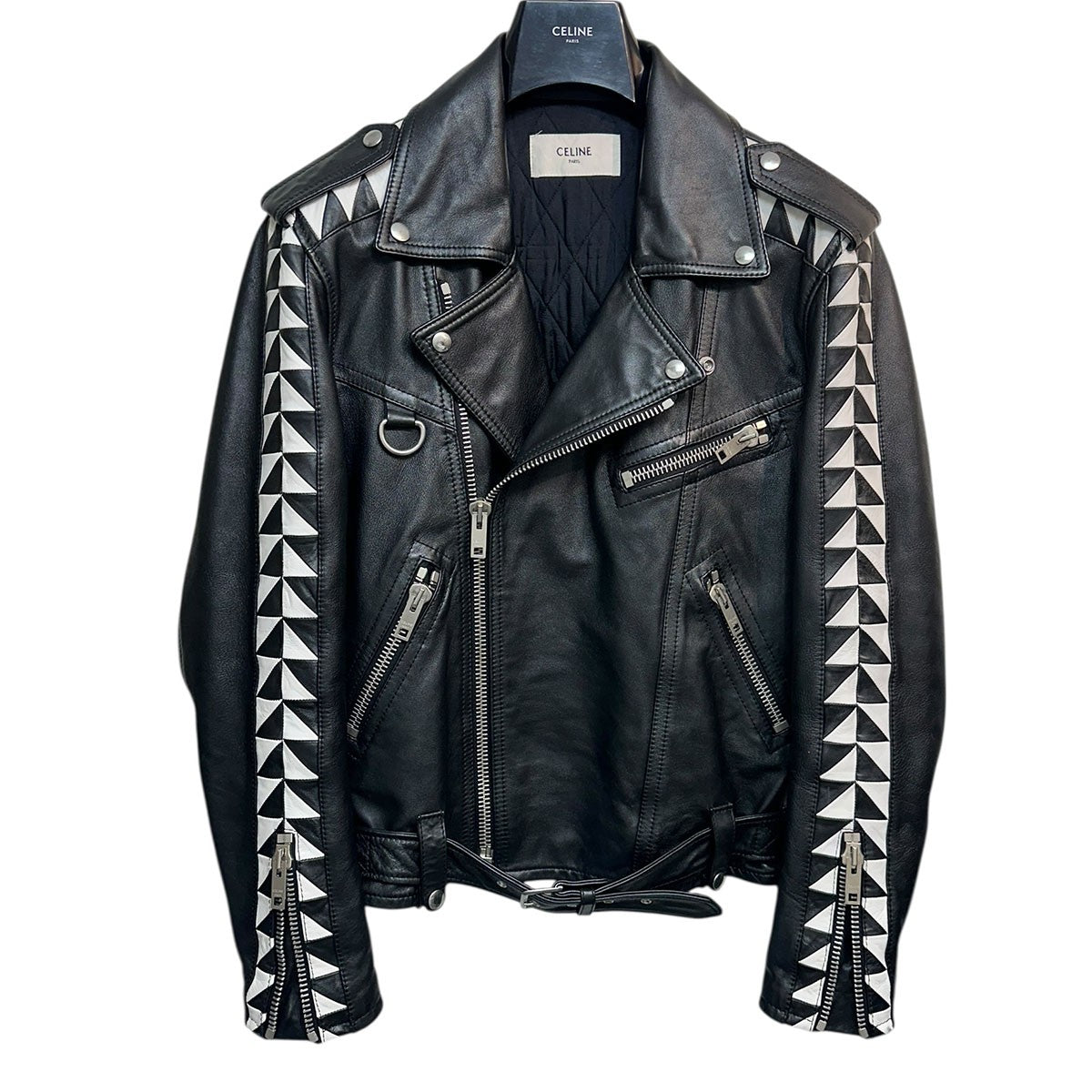 CELINE(セリーヌ) 22SSOversized Biker Jacketレザーライダース 