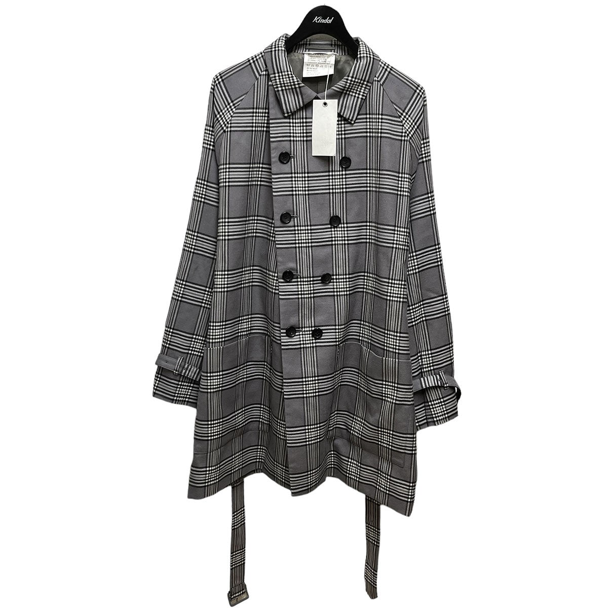 DIGAWEL(ディガウェル) 20AW Raglan Sleeves Coat チェックコート グレー サイズ 14｜【公式】カインドオルオンライン  ブランド古着・中古通販【kindal】