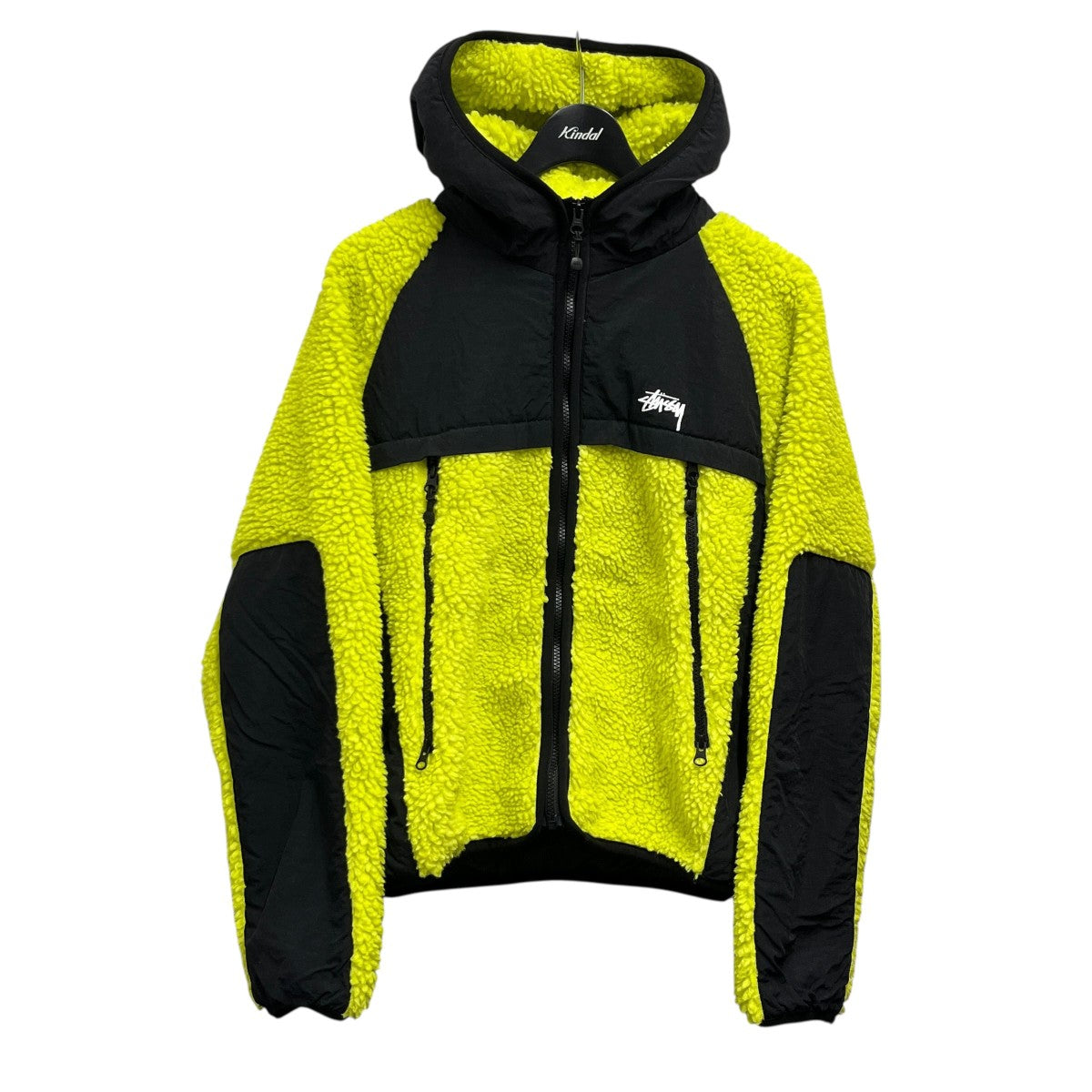 stussy(ステューシー) Sherpa Paneled Hooded Jacket Limeフリース 