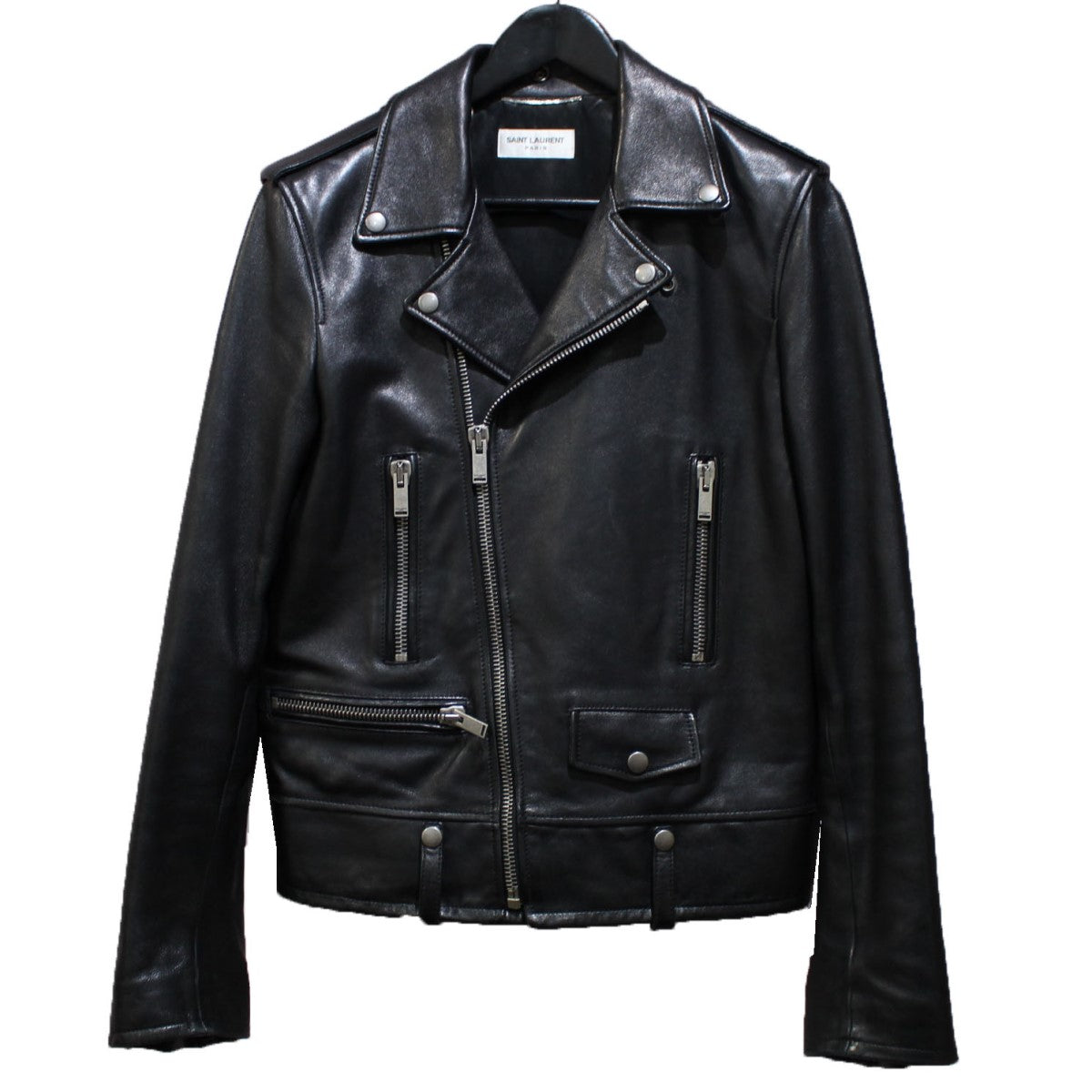 SAINT LAURENT PARIS(サンローランパリ) クラシックモーターサイクルジャケット L01 レザーライダースジャケット 484284  ブラック サイズ 15｜【公式】カインドオルオンライン ブランド古着・中古通販【kindal】