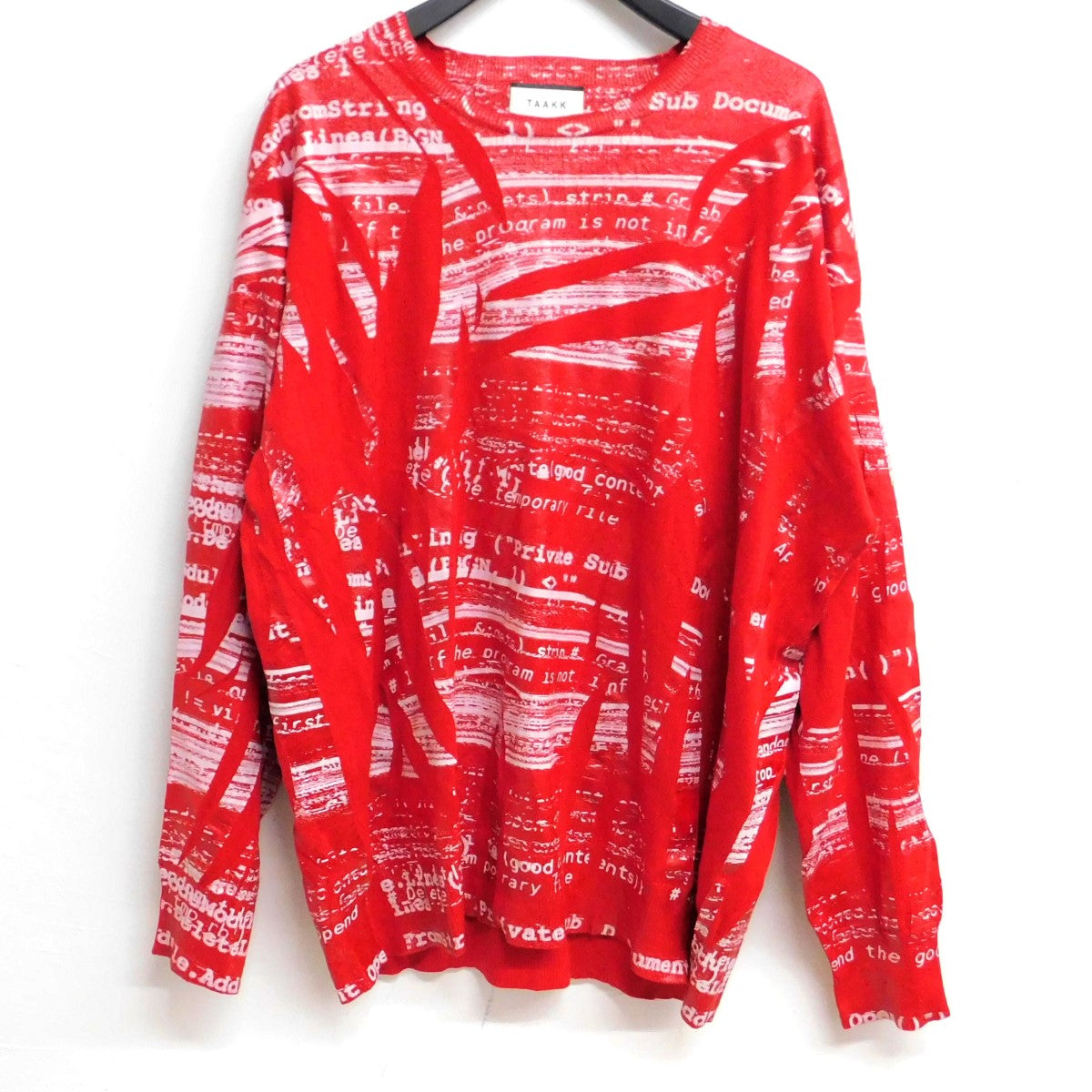 TAAKK(ターク) 転写プリントニット TA09AW-KN029 TA09AW-KN029 レッド 