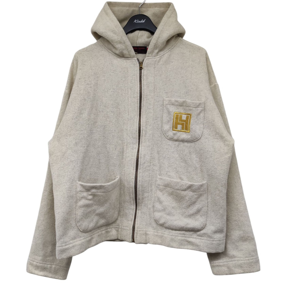 EVISU HIDEHIKO YAMANE(ヒデヒコ ヤマネ) 起毛ジップパーカー ベージュ