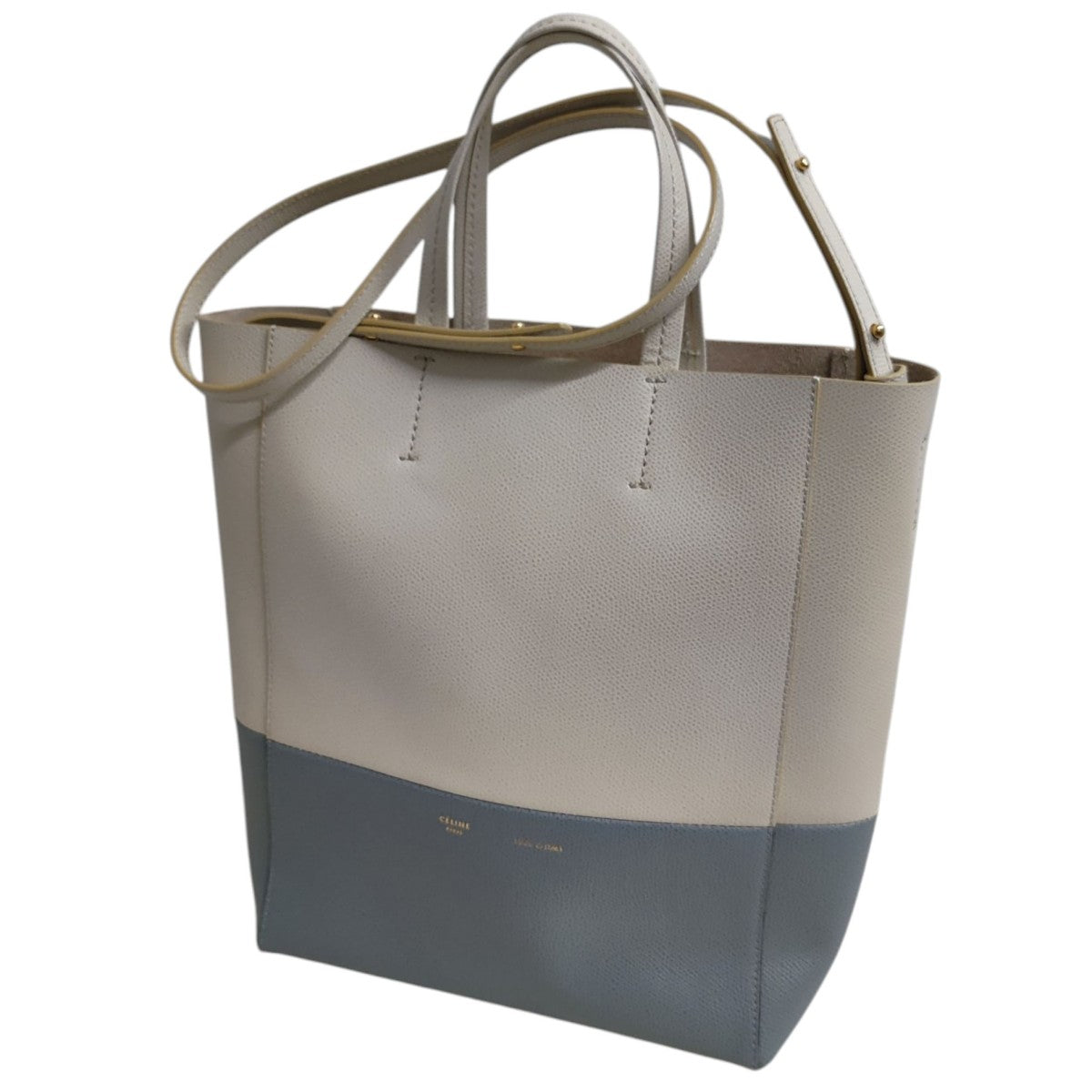 ✨現行✨CELINE バーティカルカバ トートバッグ 2way ブルー ロゴ CELINE セリーヌ バーティカル カバ スモール バイカラー2WAY