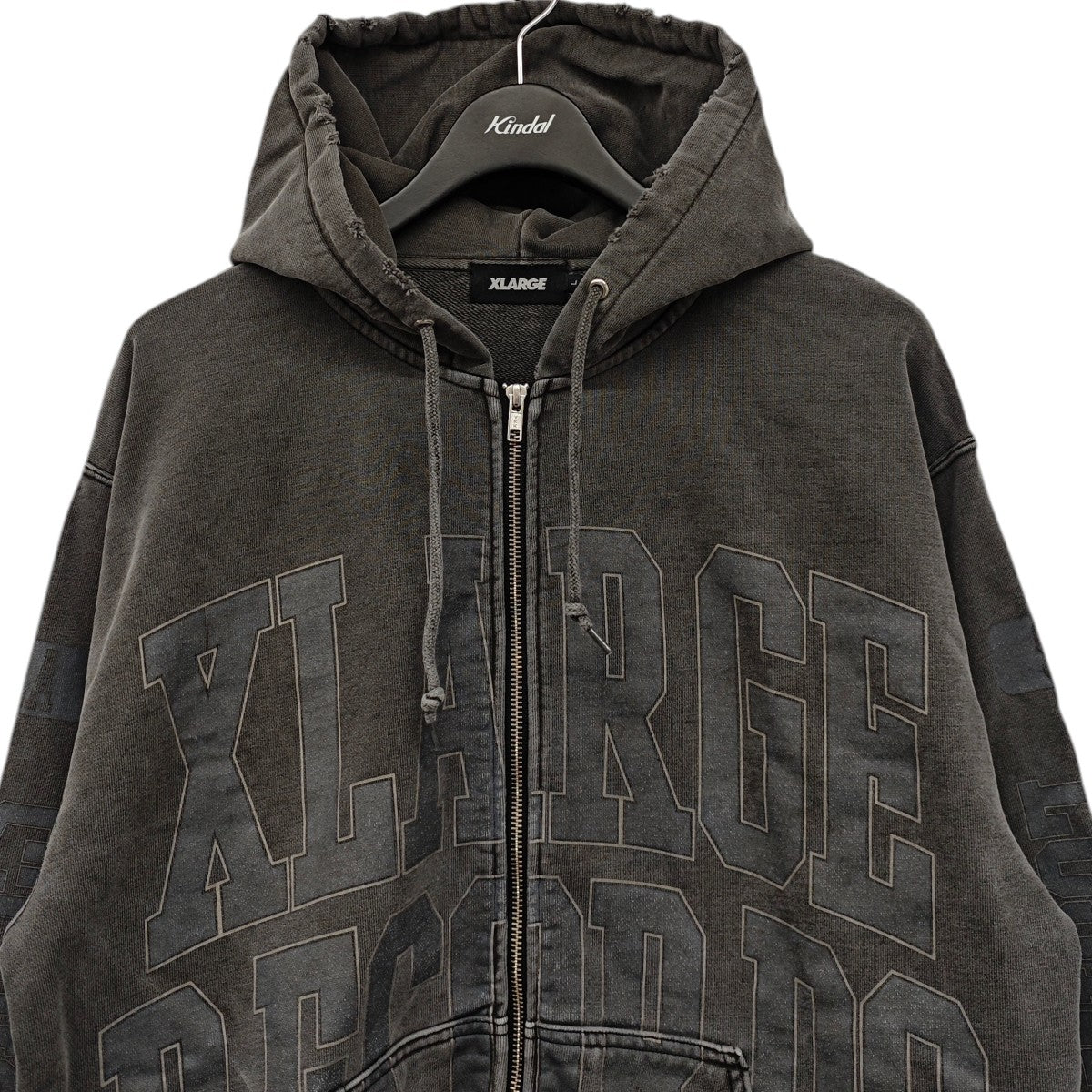 エイジング加工ロゴジップパーカー