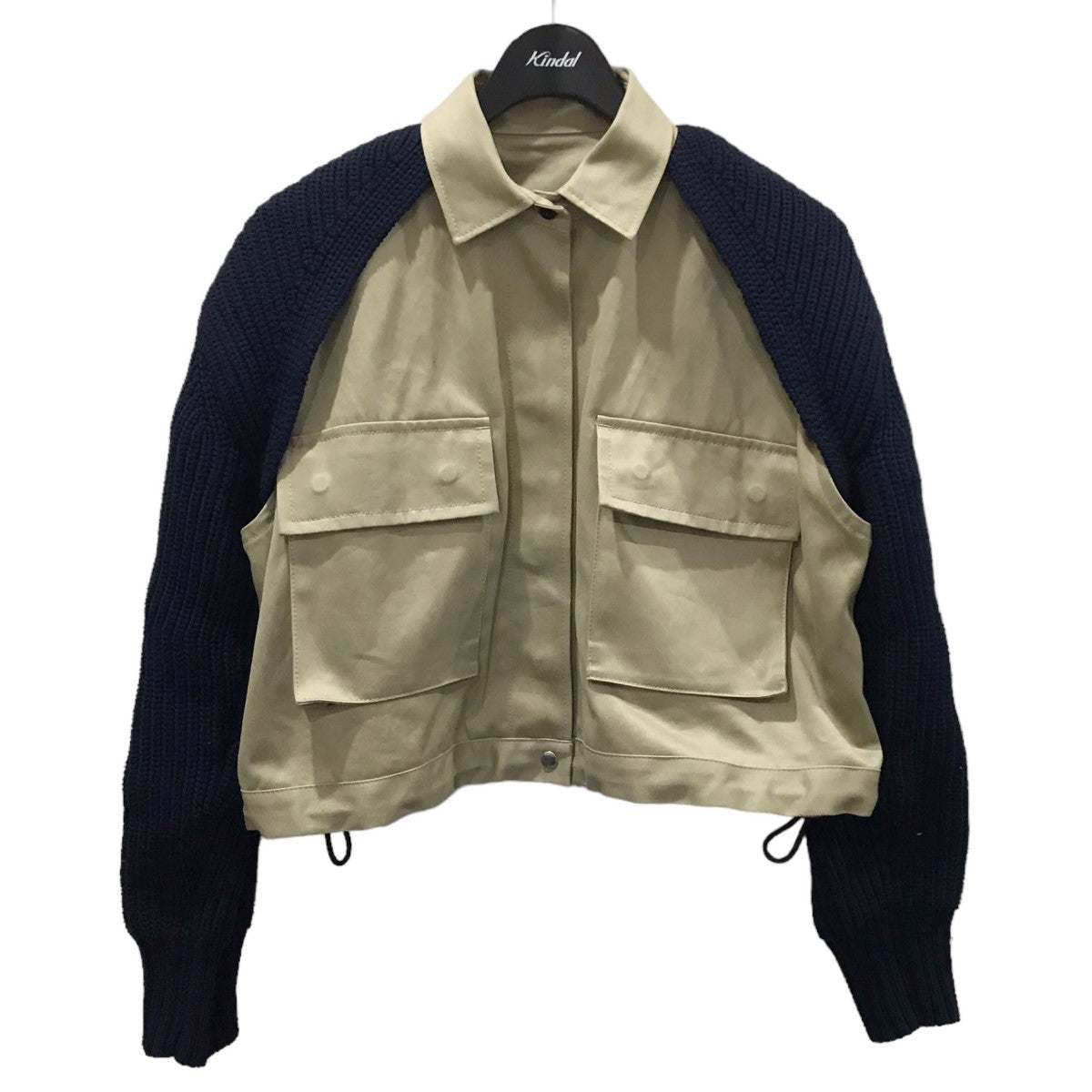 sacai(サカイ) コットンチノニットブルゾン Cotton Chino x Knit Blouson 23-06454 23-06454  ネイビー・ベージュ サイズ 1｜【公式】カインドオルオンライン ブランド古着・中古通販【kindal】