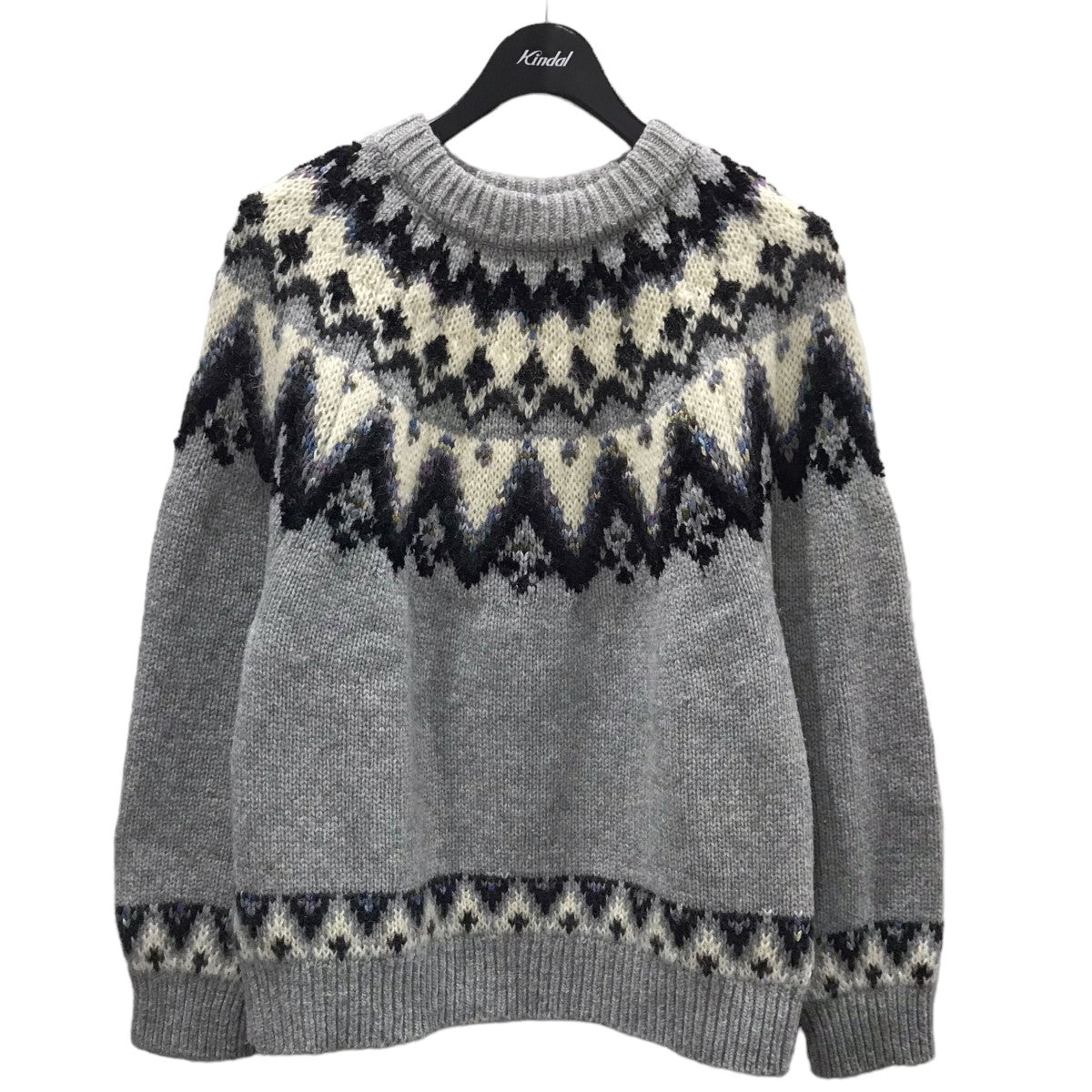 Coohem(コーヘン) モヘアノルディック柄ニットセーター MOHAIR NORDIC KNIT P／O 11-214-031 11-214-031  グレー サイズ M｜【公式】カインドオルオンライン ブランド古着・中古通販【kindal】