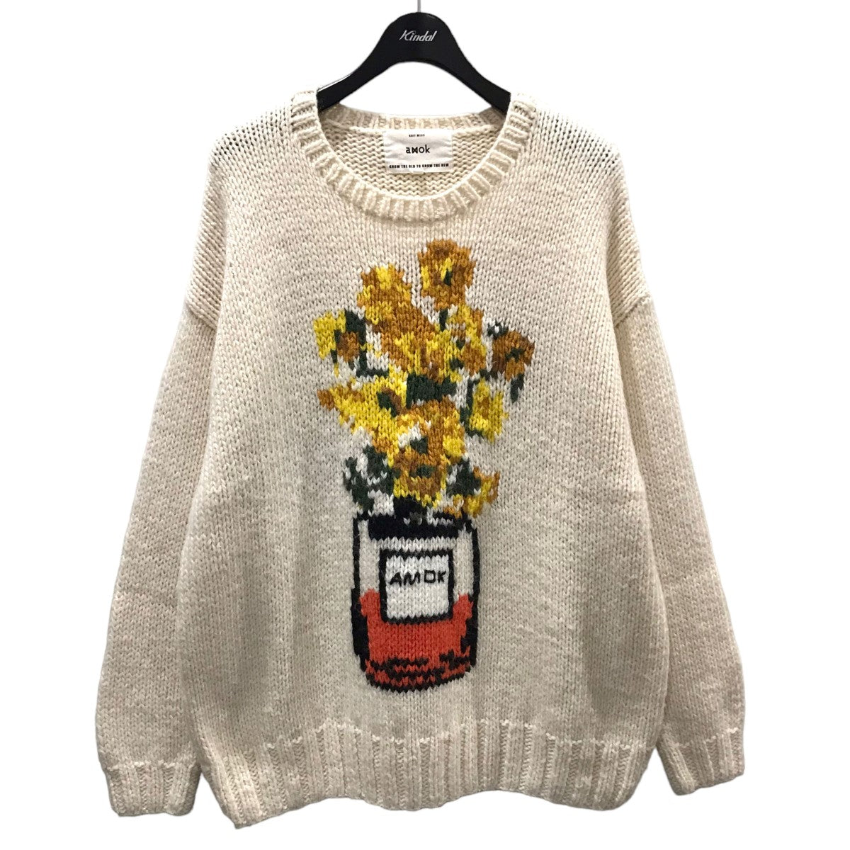 amok×rroomm サンフラワーニットセーター SUNFLOWER KNIT 22FWRR01 22FWRR01 アイボリー サイズ  M｜【公式】カインドオルオンライン ブランド古着・中古通販【kindal】