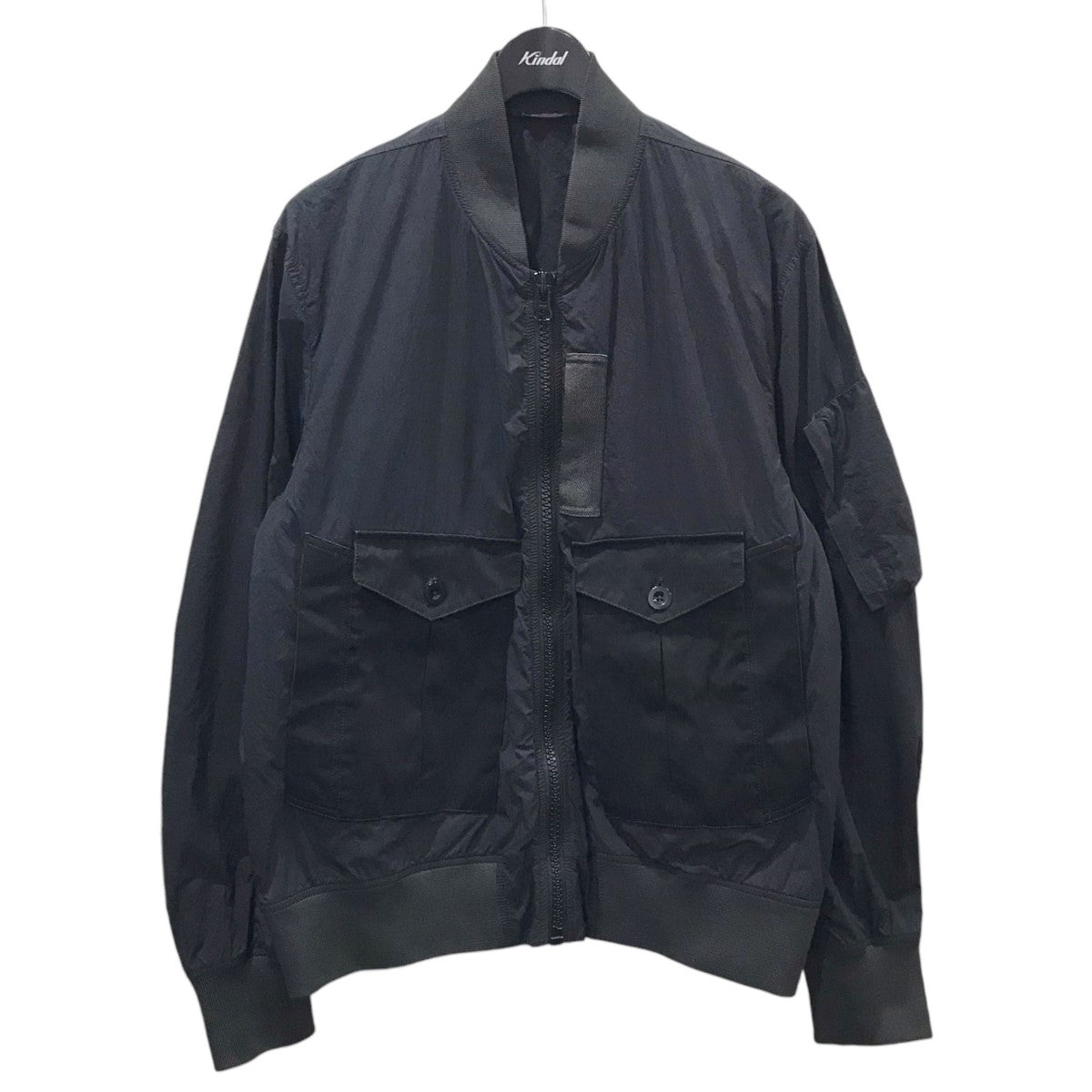 Ten C(テンシー) 加工フライトジャケット COMBO FLIGHT JACKET GARMENT DYED NYLON TACTEL+OJJ  11oz TC-J0928 TC-J0928 ブラック サイズ 48｜【公式】カインドオルオンライン ブランド古着・中古通販【kindal】