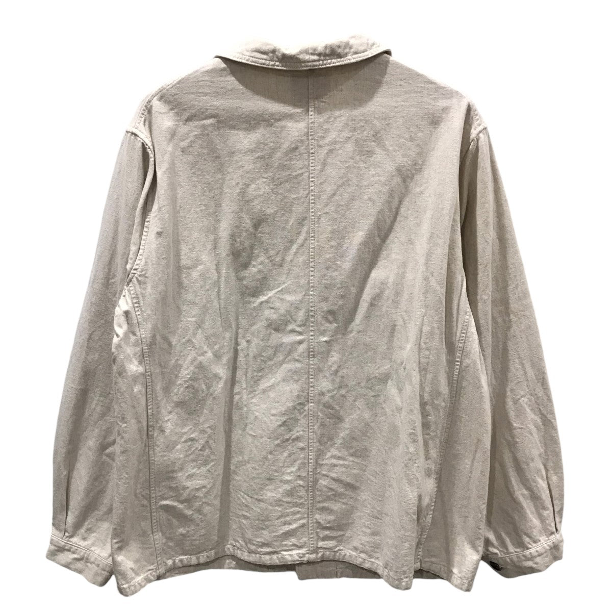 ボンクラのカバーオールジャケット French Work Jacket Dungaree Cotton Linen millefeuille フレンチワークジャケット ダンガリー コットンリネン ミルフィーユです。 BONCOURA 古着・中古 アウター アイテム