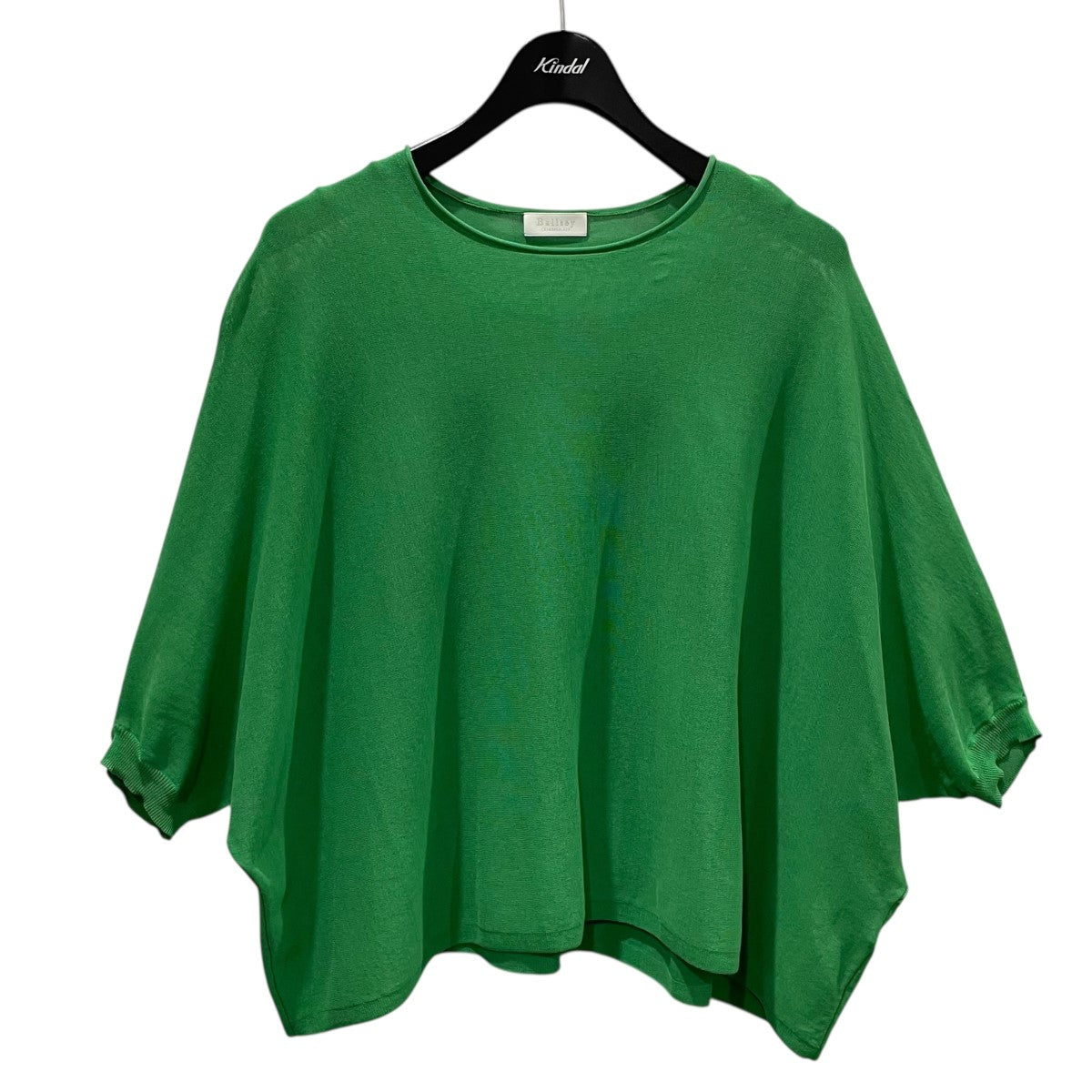 半袖ニットセーター サスティナブルコットンナイロン クルーネックワイドプルオーバー 11-02-32-02364