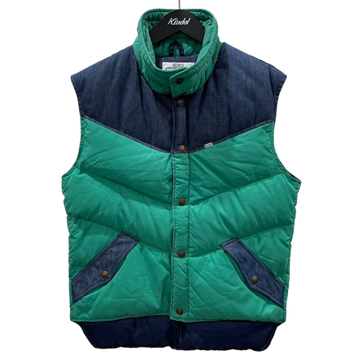 70s levi's SKI スキーシリーズ　ダウンセットアップベスト3点セット SKI LEVI'S(スキーリーバイス) 70s ダウンベスト グリーン・インディゴ