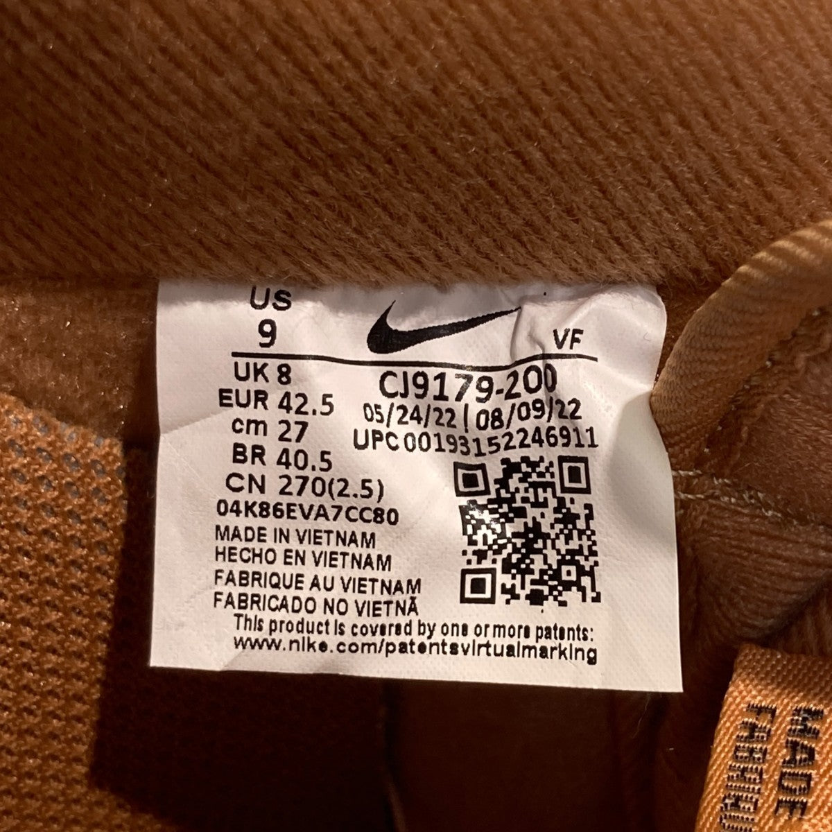 NIKE Air Force 1ローカットスニーカーCJ9179-200 古着・中古-6枚目のアイテム画像