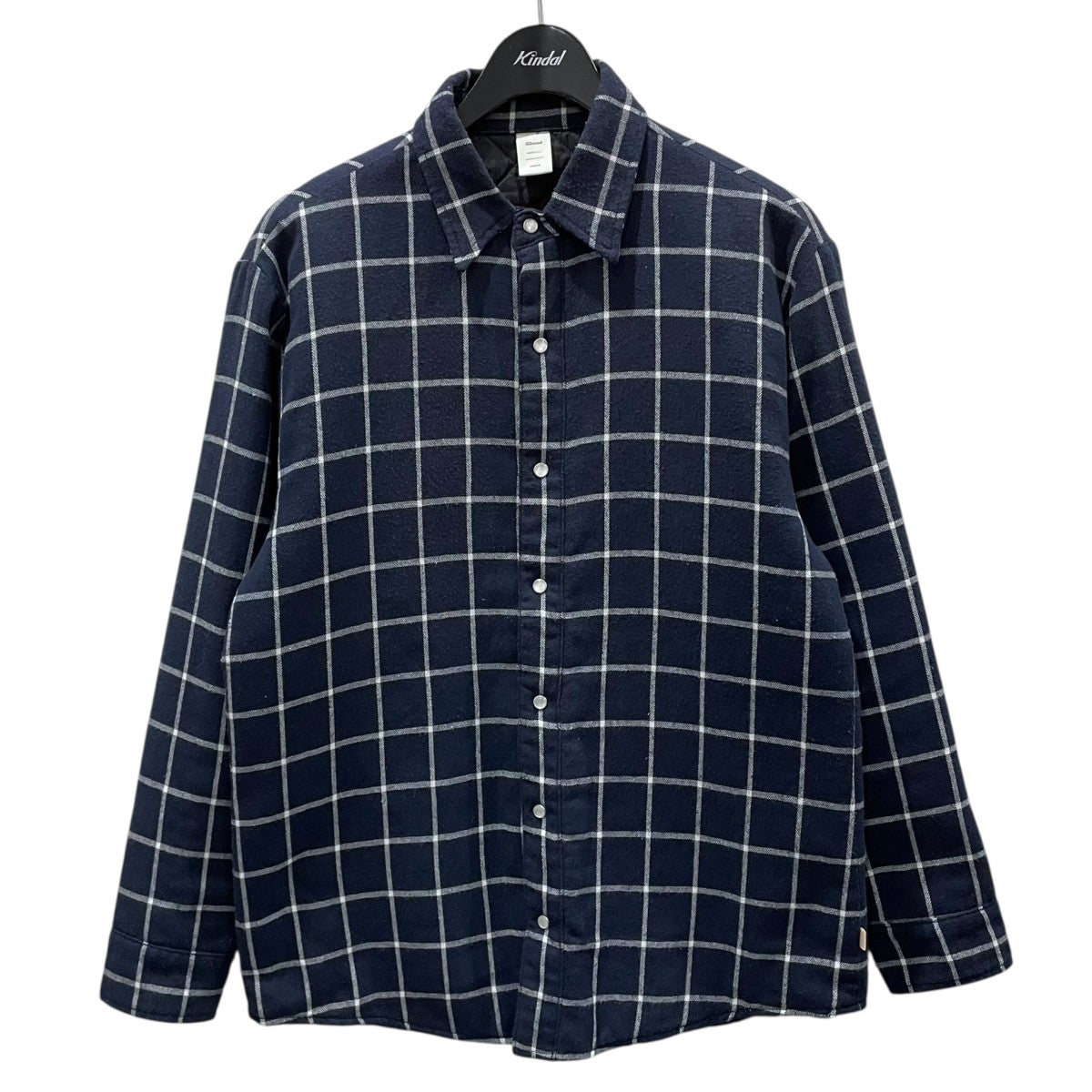 JJJJound(ジョウンド) チェック柄シャツジャケット ネイビー