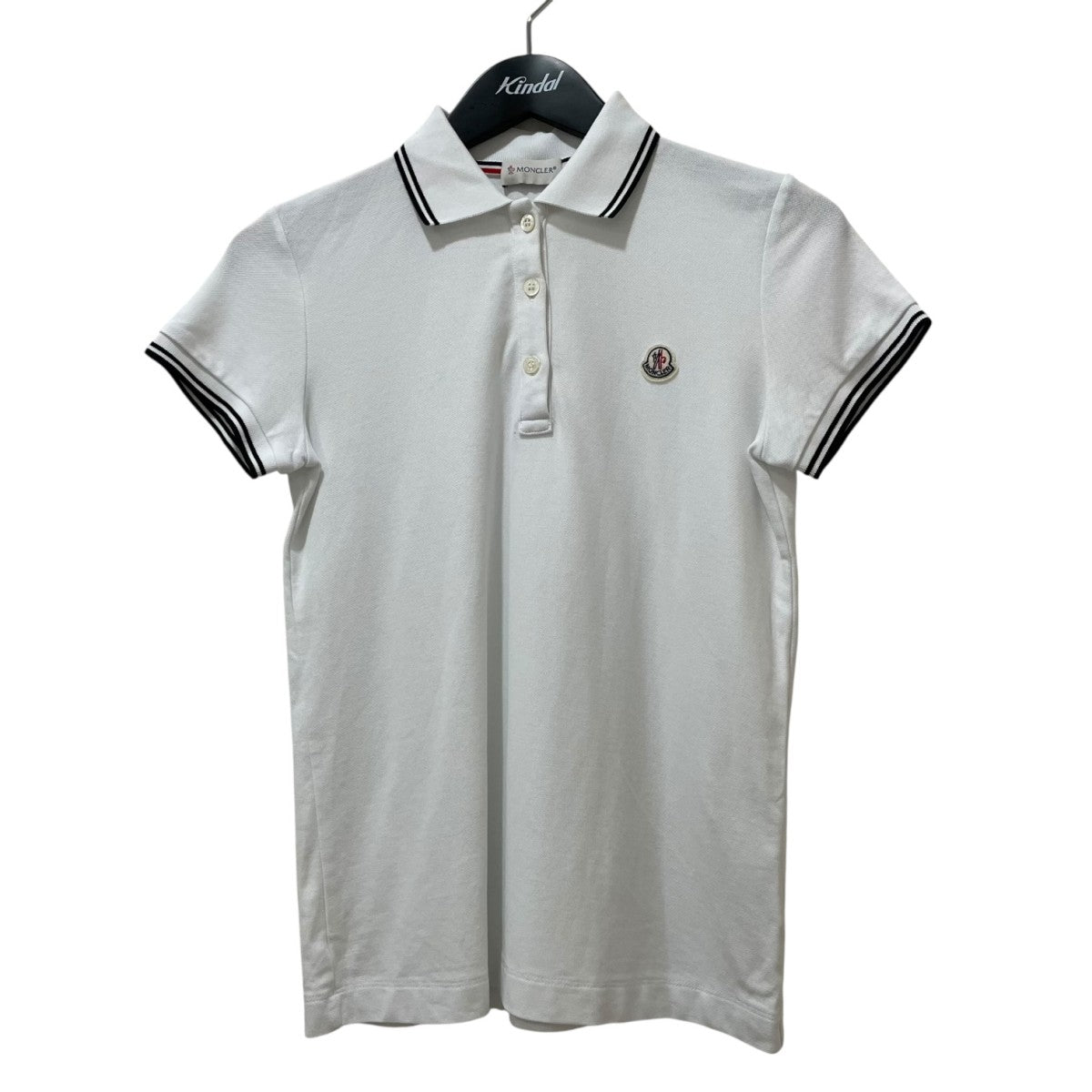 ［極美品］モンクレール　ポロシャツ　ホワイト　M MONCLER モンクレール ポロシャツ レディース 半袖 コットン