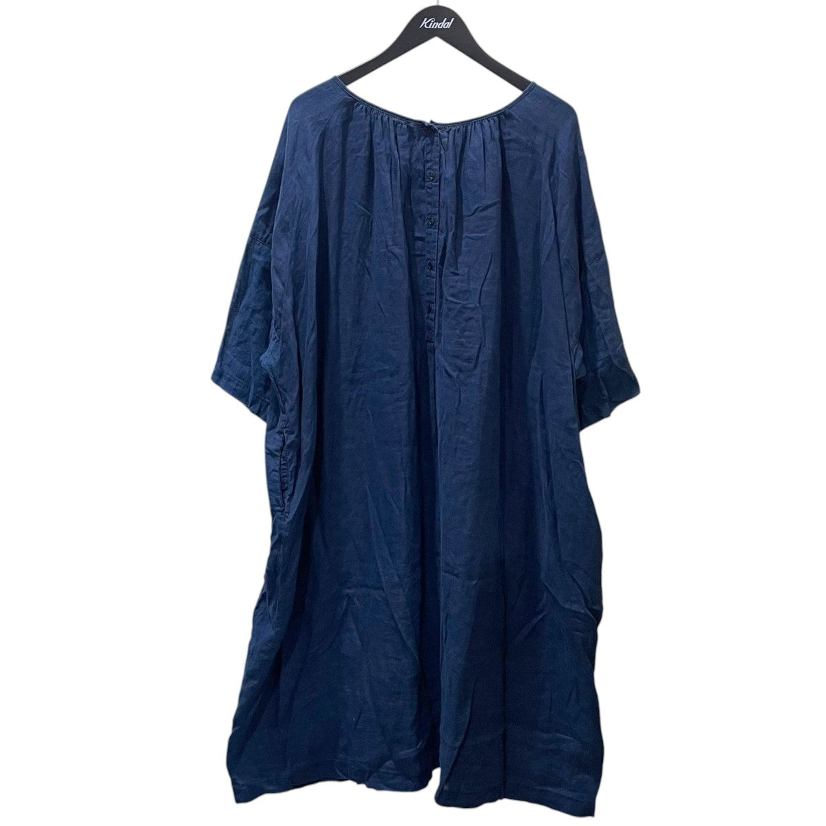 【最終セール】24SS ネストローブ リネン2wayねじりワンピース ブルー nest Robe(ネストローブ) 24SS 2WAYリネンロングワンピース リネン
