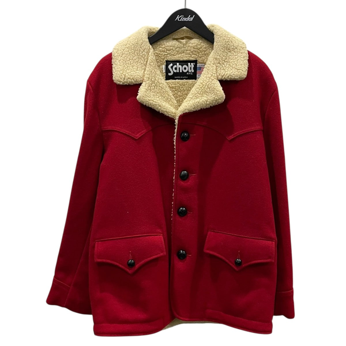 Schott(ショット) 裏ボアジャケット USA製 レッド・ナチュラル サイズ 