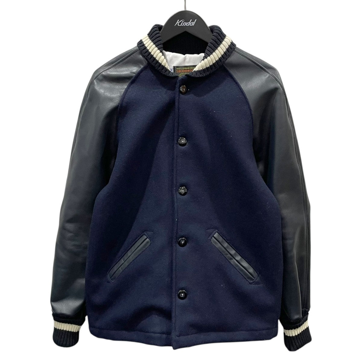 SKOOKUM(スクーカム) スタジャン ネイビー・オフホワイト サイズ 34