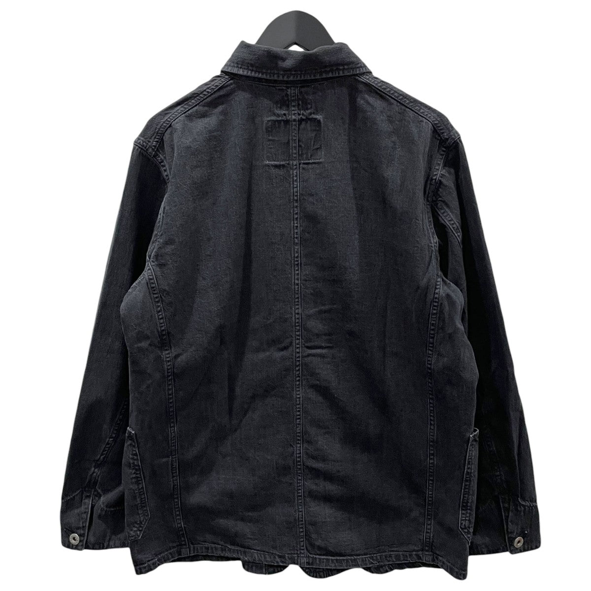 25SS デニムジャケット Black Denim Covered Jacket ブラックデニム カバードジャケット 4120400001