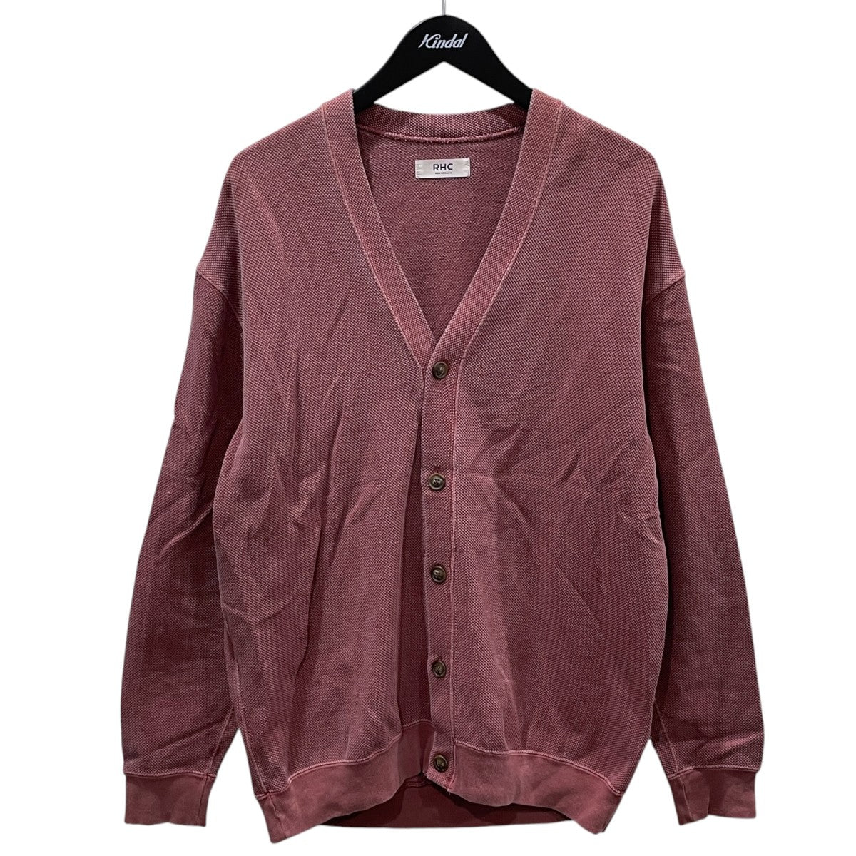 25AW ピグメント加工鹿の子ニットカーディガン Giant Pique Knit Cardigan ジャイアントピケ ニットカーディガン 4220900020