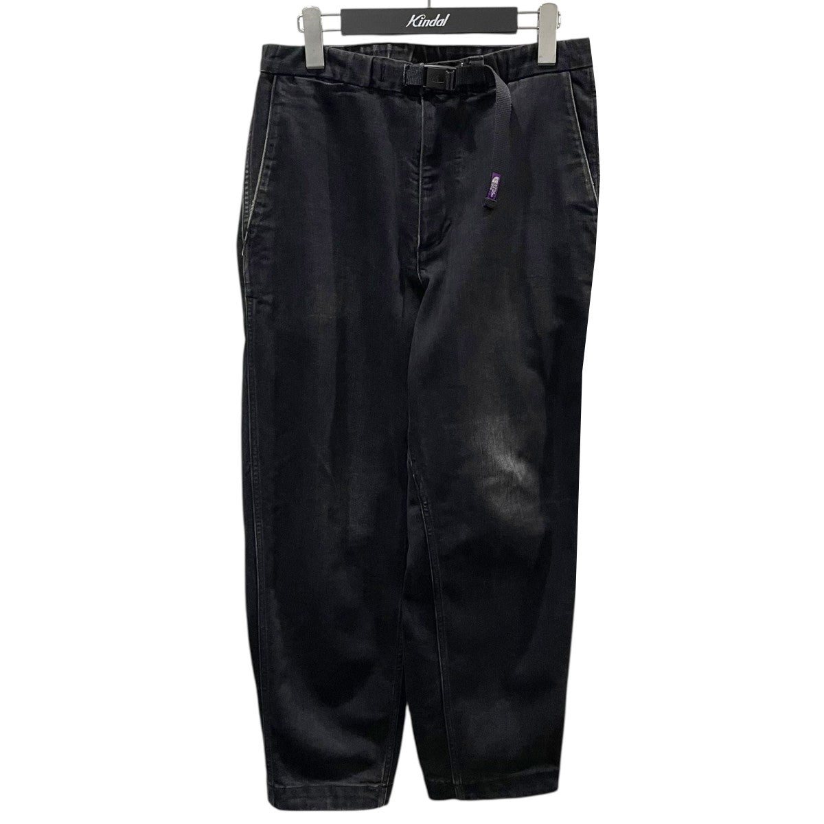 21AW ウォッシュ加工デニムパンツ Webbing Belt Denim Wide Tapered Pants ウェビングベルトデニムワイドテーパードパンツ NT5150N