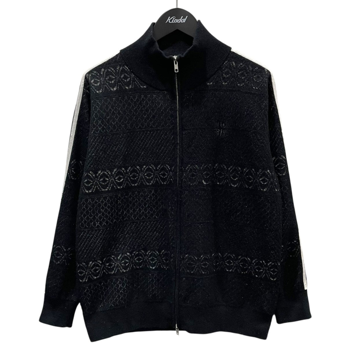 23AW ジップアップニットジャケット UND LACE KNIT LINE TOP アンド レース ニット ライン トップ 02320180460