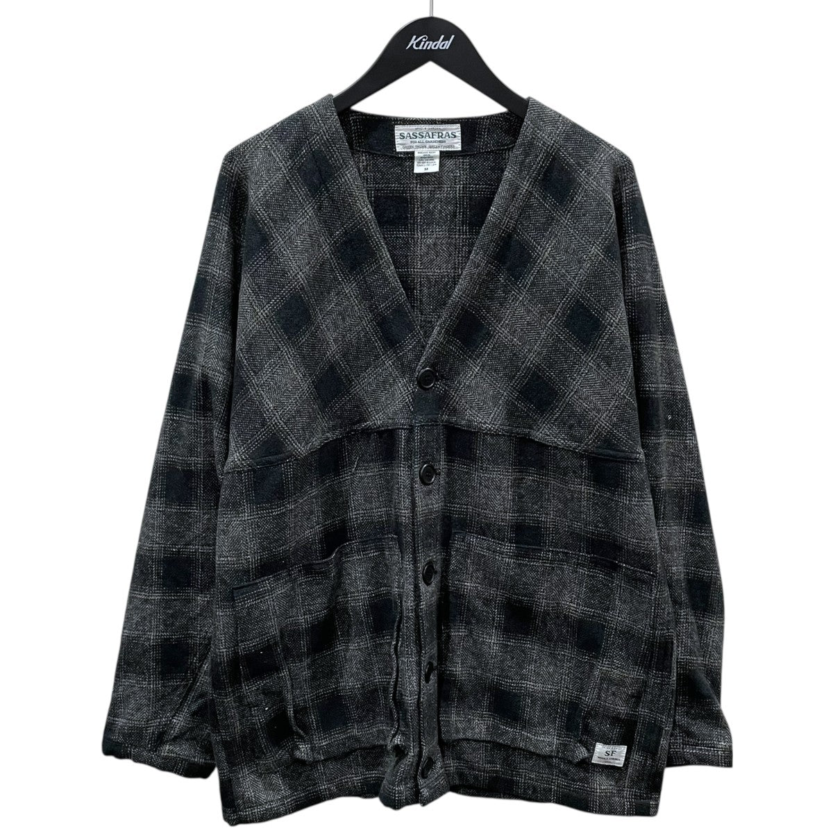 チェック柄ノーカラージャケット Digs Crew Cardie Jacket - Cotton Tweedy Check ディグス クルー カーディー ジャケット SF-252266