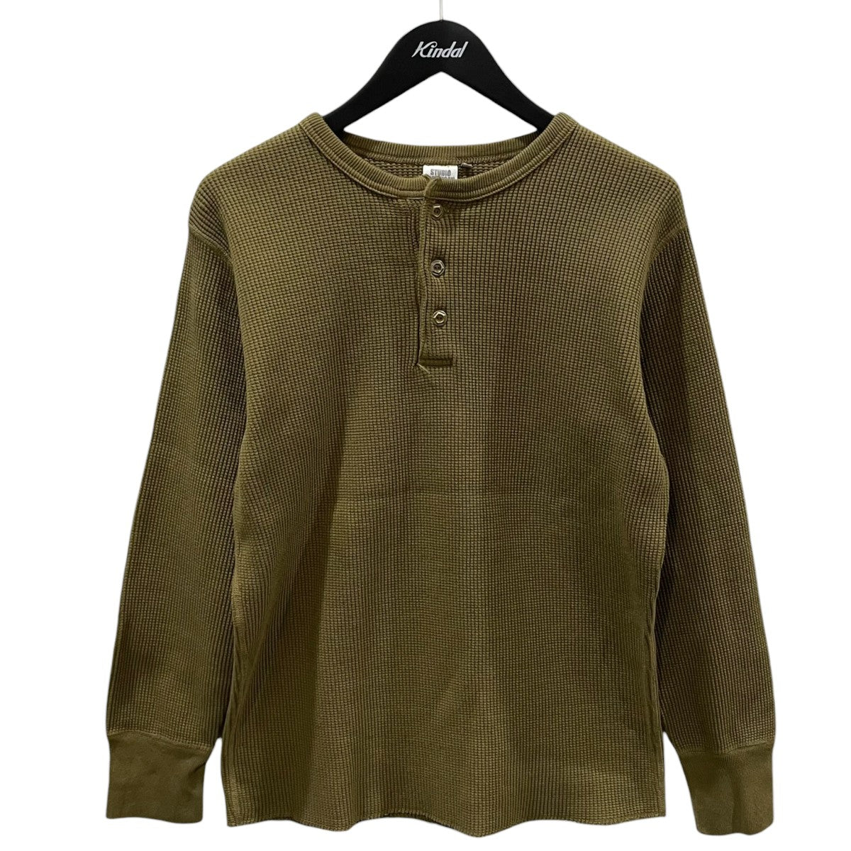 ヘンリーネックカットソー ヘビーサーマルヘンリー長袖Tシャツ