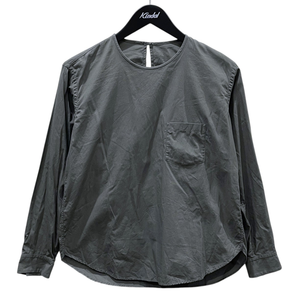 22SS コットンブロード ノーカラープルオーバーシャツ G224-B042