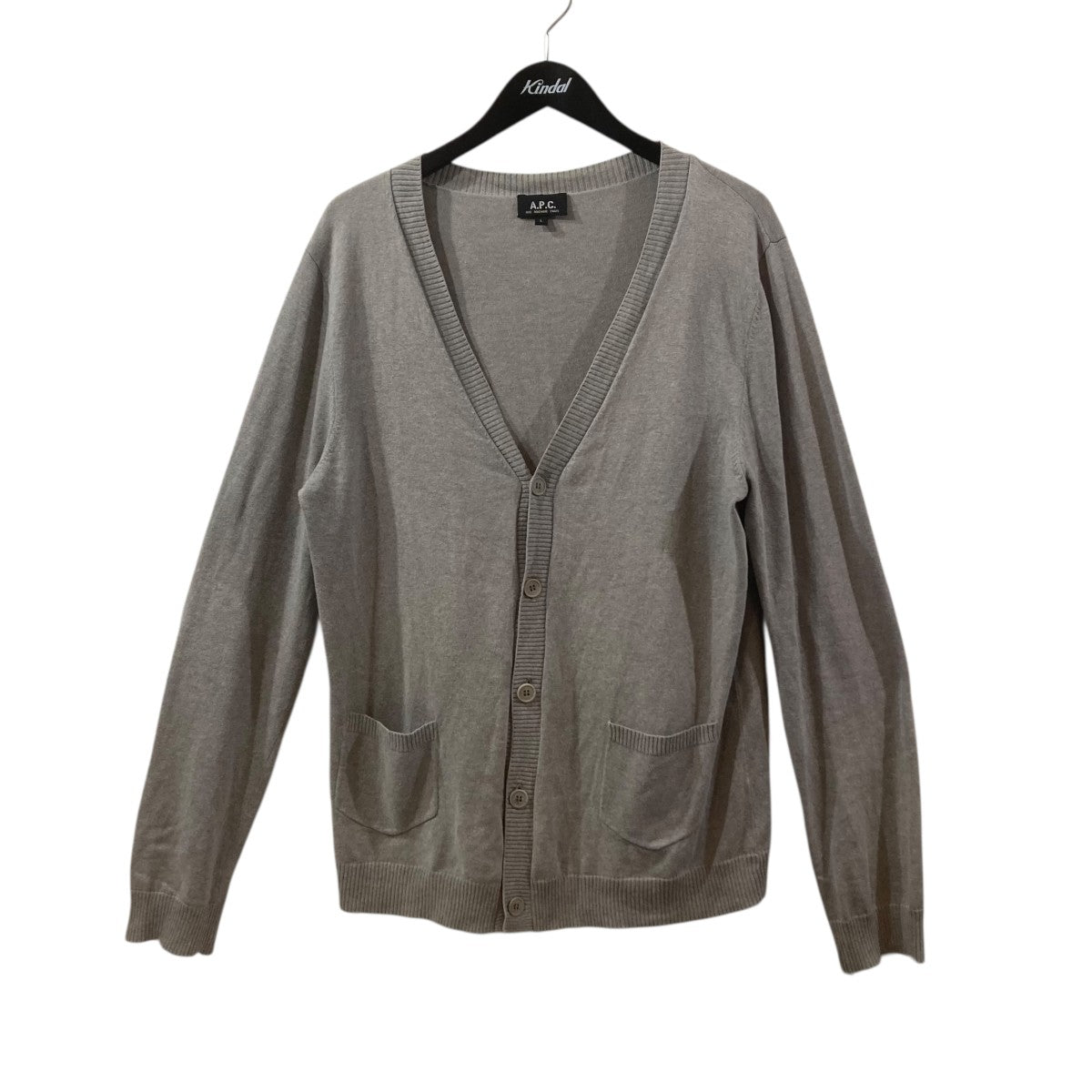 A.P.C. アーペーセー カーディガン S グレー 【古着】【中古】【送料無料】 A．P．C．(アーペーセー) カーディガン グレー サイズ L｜【公式