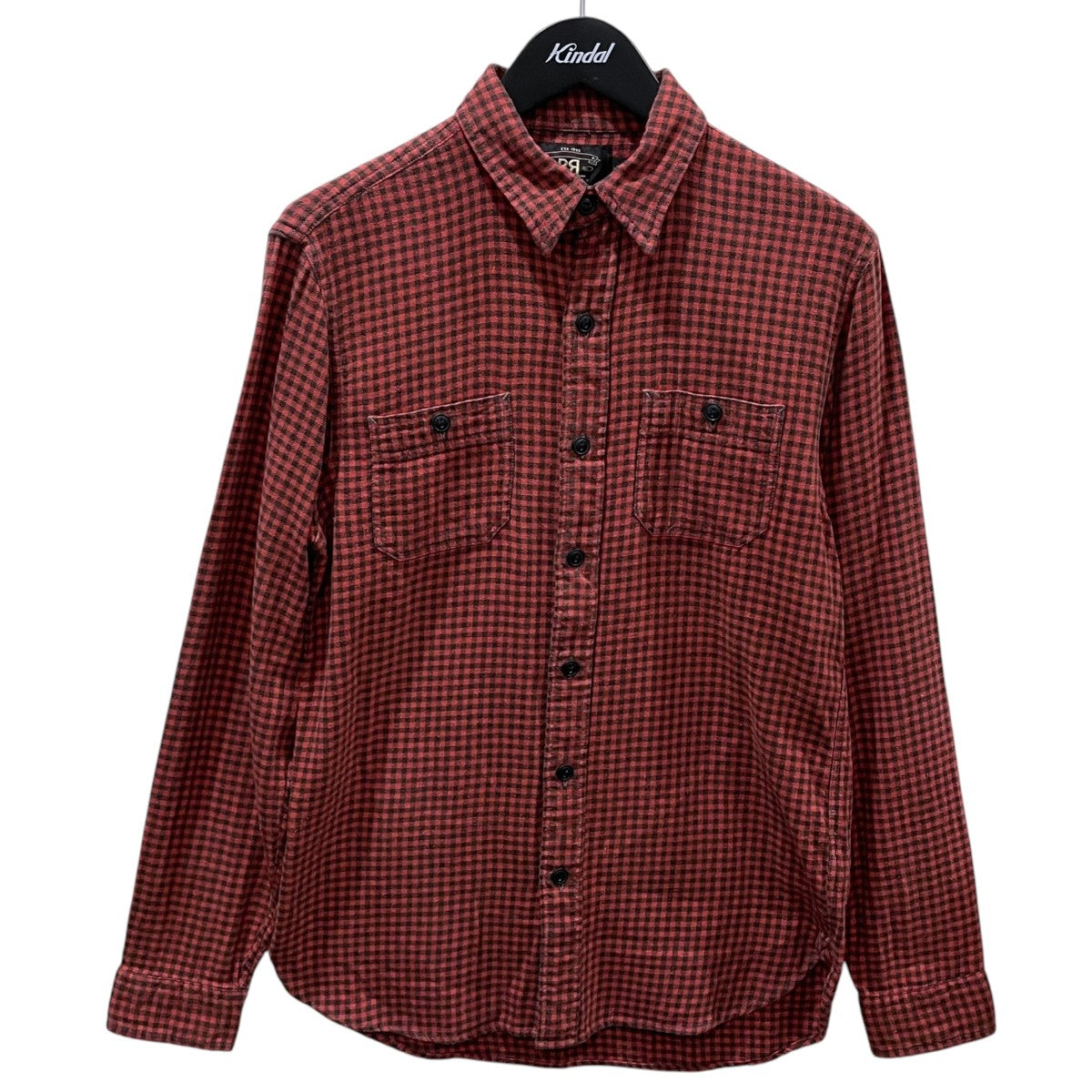 RRL(ダブルアールエル) コットンリネンチェック柄シャツ レッド