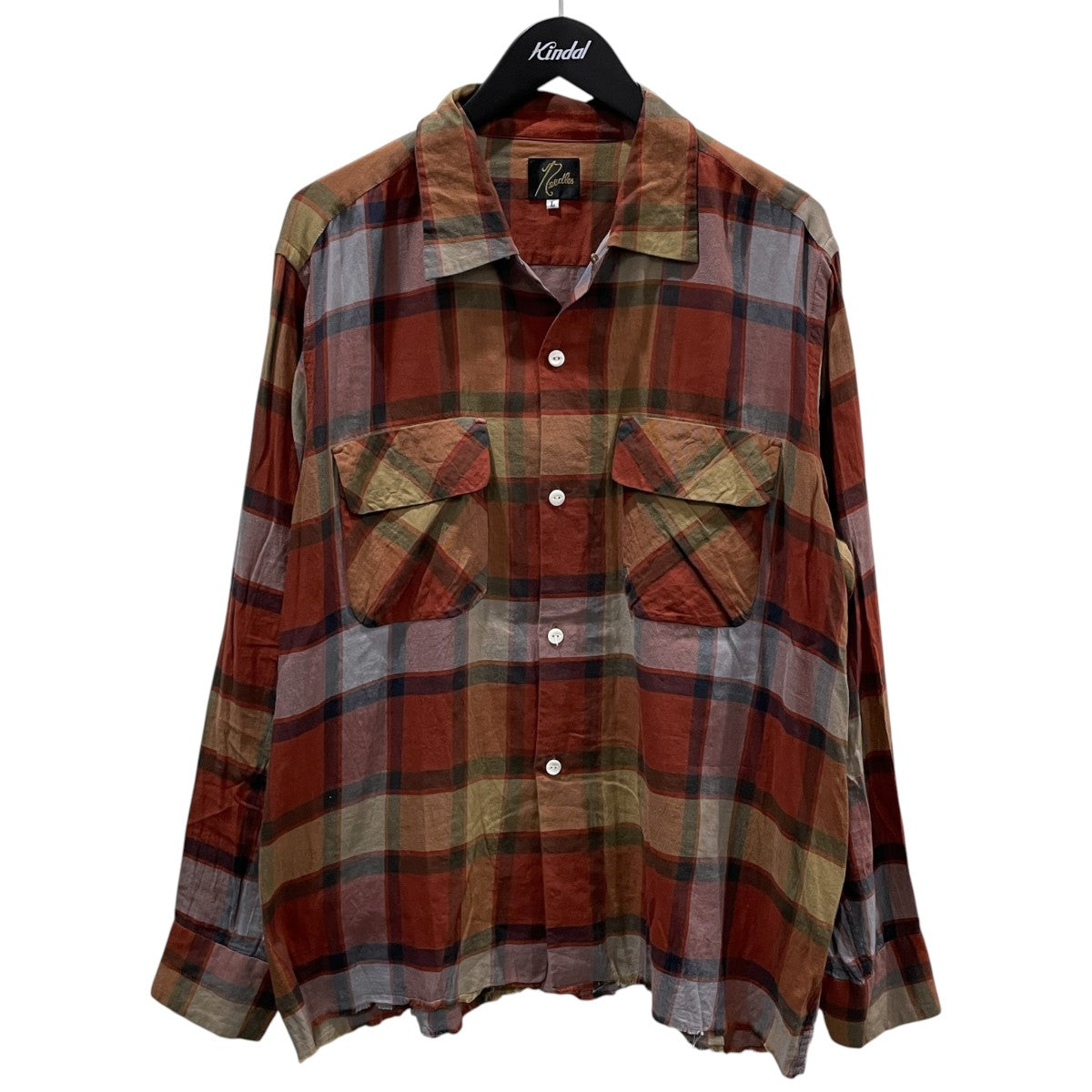 19AW 裾カットオフ チェック柄 オープンカラーシャツ Cut-Off Bottom Classic Shirt カットオフ ボトム クラシックシャツ FK181