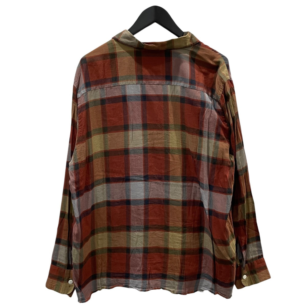 19AW 裾カットオフ チェック柄 オープンカラーシャツ Cut-Off Bottom Classic Shirt カットオフ ボトム クラシックシャツ FK181