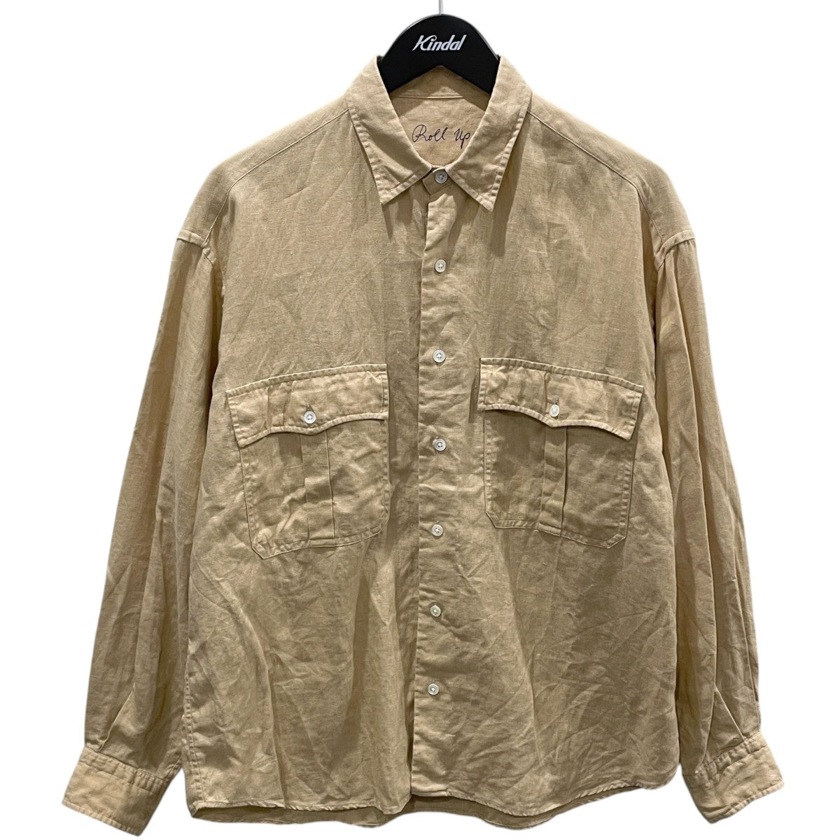 長袖リネンシャツ ROLL UP LINEN SHIRT ロールアップ リネンシャツ
