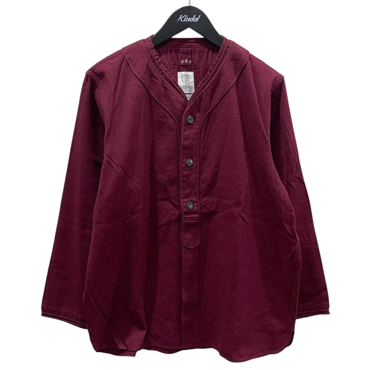 19SS ノーカラーシャツ DUGOUT SHIRT L/S ダグアウトシャツ 0119105011013