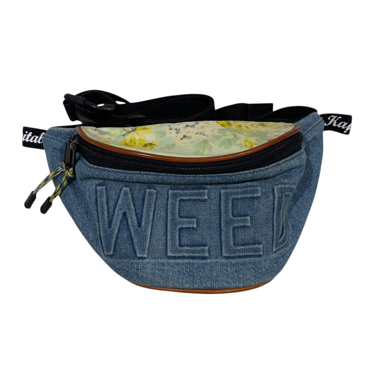 17AW ウエストバッグ 12oz ブロークンデニム×フラワーラミネート WEEDポーチ(小) K1709XB543