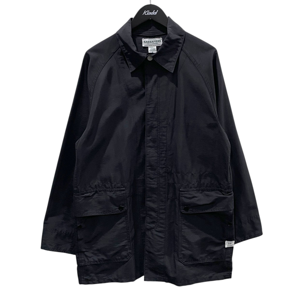 ササフラス SASSAFRAS フォールリーフコート ロクヨンクロス ブラックM SASSAFRAS(ササフラス) フォールリーフコート 60／40クロス Fall Leaf
