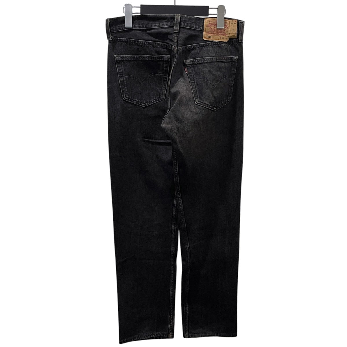 90s デニムパンツ 501 Original Straight / Black Denim (Garment Dyed) MADE IN USA ボタン裏552 501-0185